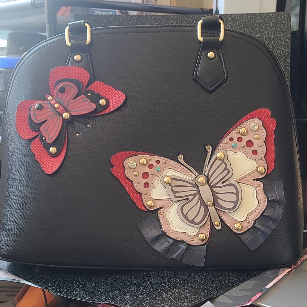 Butterflies blk bag